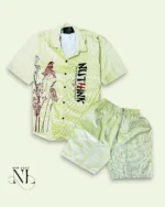 Premium Lite Green Printed Cord Set for Men