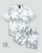 Lite Grey Classic Printed Cord Set for Men