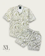 Stylish Cream Printed Cord Set for Men Luxury Set