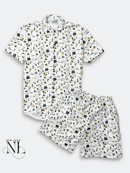 Premium White Printed Cord Set 2 for Men Luxury Set