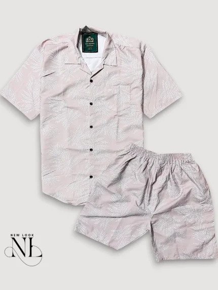 Lite Pink Printed Cord Set for Men Bold Statement