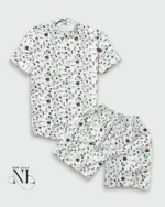 Trendy White Printed Cord Set 3 for Men Luxury Set