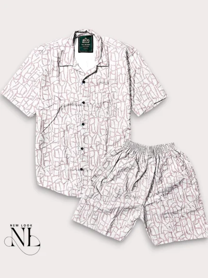 Baby Pink Printed Cord Set for Men Bold Statement