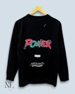 Trendy Black Back Print Full Sleeve T-Shirt for Men