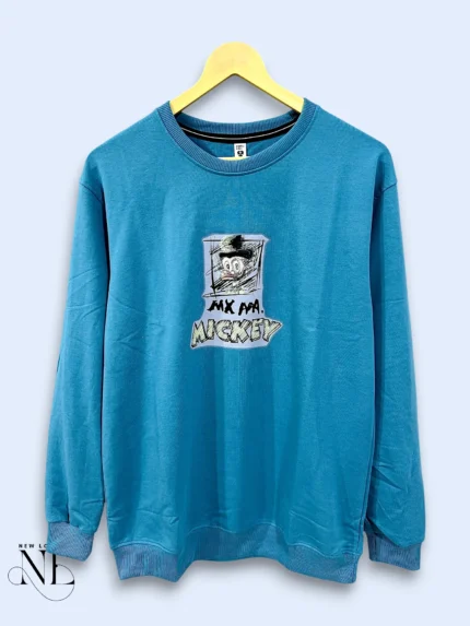 Trendy Blue Back Print Full Sleeve T-Shirt for Men