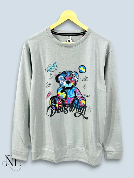 Classic Lite Grey Full Printed T-Shirt for Men