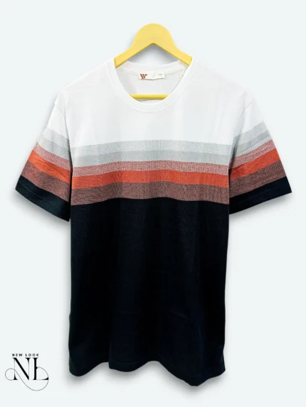 White Stripe Half Tshirt For Men Nautical Style