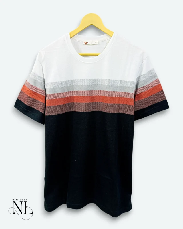 White Stripe Half Tshirt For Men Nautical Style