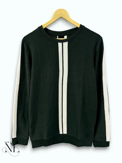 Green Trendy Stripe Full Sleeve T-Shirt for Men