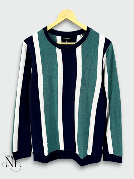 Trendy Blue Stripe Full Sleeve T-Shirt for Men
