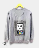 Trendy Lite Grey Back Print Full T-Shirt for Men