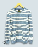 Classic Blue Stripe Full Tshirt for Men