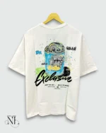 Back Print White Oversize Tshirt For Men
