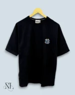 Basic Black Oversized T-Shirt with Back Print