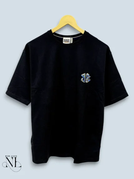 Basic Black Oversized T-Shirt with Back Print