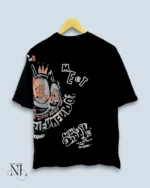 Back Print Black Oversized T-Shirt For Men