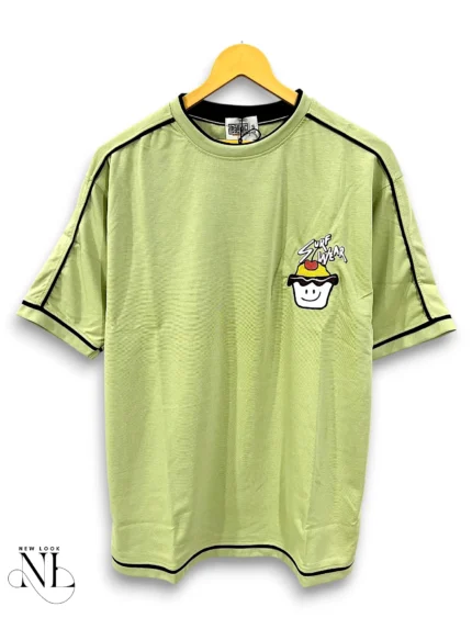 Best Olive Green Oversize Printed Tshirt For Men Streetwear