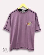 Lite Purple Oversize Printed Tshirt For Men Trendy
