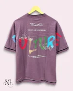 Lite Purple Oversize Printed Tshirt For Men Trendy
