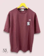 Wine Back Print Oversize Imported Tshirt For Men