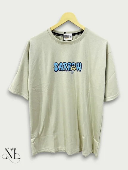 Cream Back Print Oversize Tshirt For Men
