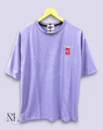 Trendy Lite Purple Back Print Oversize Tshirt For Men