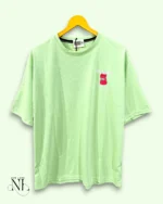 Trendy Pista Green Back Print Oversize Tshirt For Men