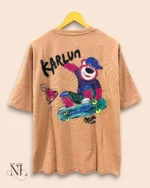 Orange Back Print Oversize Imported Tshirt For Men