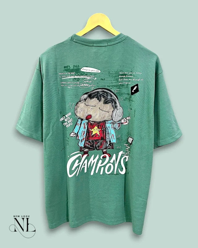 Green Back Print Oversize Imported Tshirt For Men
