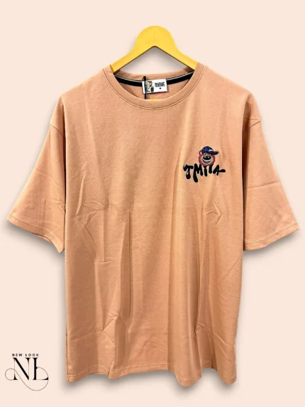 Orange Back Print Oversize Imported Tshirt For Men