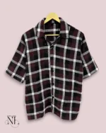 Stylish Maroon Checks Oversize Shirt for Men Utility