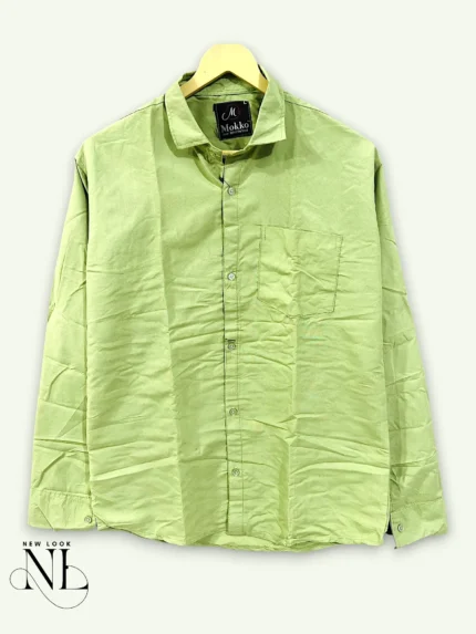 Classic Plain Olive Green Formal Shirt for Men