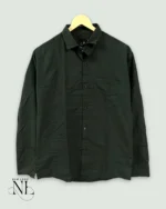 Classic Plain Dark Green Formal Shirt for Men