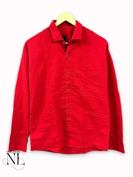 Classic Plain Red Formal Shirt for Men