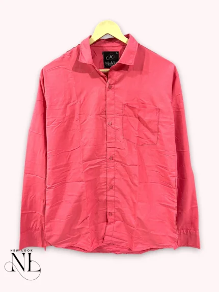 Classic Plain Dark Pink Formal Shirt for Men