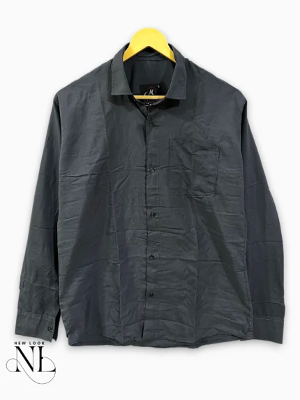 Classic Plain Dark Grey Formal Shirt for Men