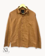Classic Plain Lite Brown Formal Shirt for Men