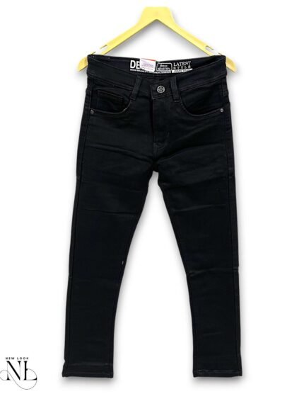 Plain Ankle Black Jeans for Men Slim Tapered Fit