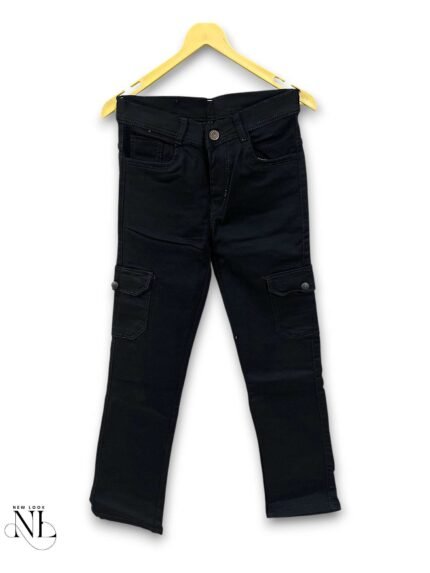 Classic Denim Black Cargo Pants for Men Urban Utility Style