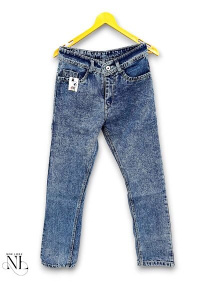 Glaucous Blue Denim Baggy Jeans for Men 90s Retro Style