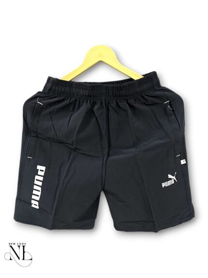 Classic Dark Grey Print Parachute Shorts for Men