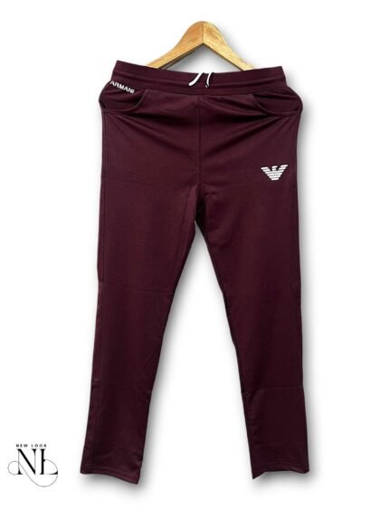 Basic Wine Lycra Track Pant Lover for Men Stylish