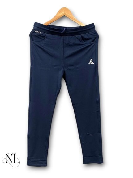 Basic Navy Blue Lycra Track Pant Lover for Men & Simple