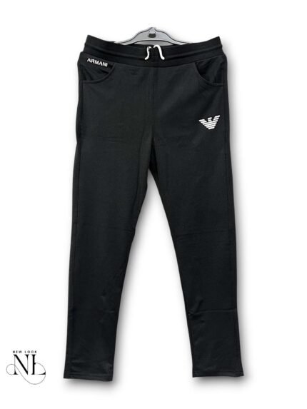 Classic Black Lycra Track Pant for Men Stretchable