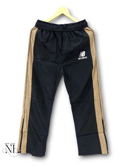 Black Parachute Baggy Stripe Trackpant for Men Urban
