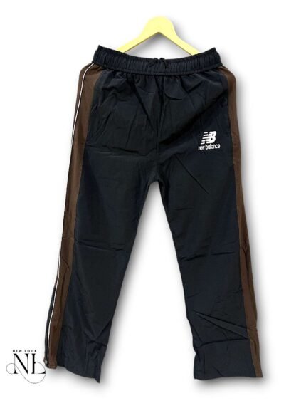 Classic Black Parachute Baggy Stripe Trackpant for Men