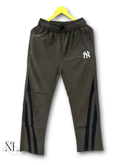 Street Style Dark Grey Parachute Stripe Trackpant for Men