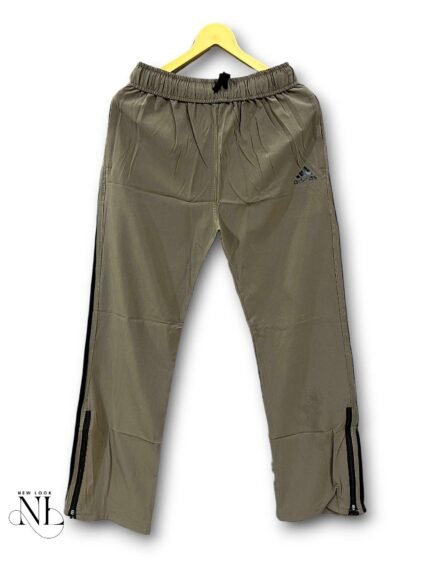 Dark Cream Parachute Trackpant for Men Athletic Style