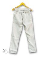 Cream Plain Formal Linen Pant for Men Premium