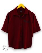 Classic Back Print Maroon Oversize Shirt Rich & Bold